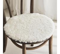 HC&WT Whole Sheepskin Chair Cushion with Curly Wool - Luxury and Comfort Option Chair Pad Stool Mat Seat Pad (A,diameter 45cm)