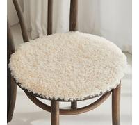 HC&WT Whole Sheepskin Chair Cushion with Curly Wool - Luxury and Comfort Option Chair Pad Stool Mat Seat Pad (B,diameter 45cm)