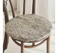 HC&WT Whole Sheepskin Chair Cushion with Curly Wool - Luxury and Comfort Option Chair Pad Stool Mat Seat Pad (F,diameter 35cm)