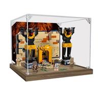 HCAEIOFJ Clear Acrylic Display Case for Lego 77013 Applicable for Indiana Jones Raiders of the Lost Ark Escape from the Lost Tomb Display Box Gift(Display Case Only) (Wood Bottom)