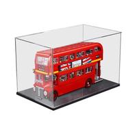 HCAEIOFJ Clear Acrylic Display Case for Lego Creator 10258 Applicable for London Bus Designed Display Box Gift(Display Case Only) (Black Bottom)