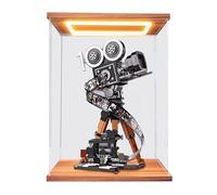 HCAEIOFJ Clear Acrylic Display Case for Lego Disne 43230 Applicable for Walt Disney Tribute Camera Display Box Gift(Display Case Only) (Walnut Bottom+Top Light)