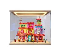 HCAEIOFJ Clear Acrylic Display Case for Lego Disne 43245 Applicable for Encanto The Magical Madrigal House Display Box Gift(Display Case Only) (Wood Bottom+Top Light)