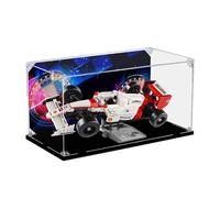 HCAEIOFJ Clear Acrylic Display Case for Lego Icons 10330 Applicable for Icons McLaren MP4/4 & Ayrton Senna F1 Race Car Designed Display Box Gift(Display Case Only,) (Black Bottom+Background)
