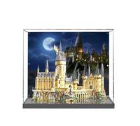 HCAEIOFJ Clear Acrylic Display Case for Lego Icons 71043 Applicable for Leonardo da Vinci’s Flying Machine Display Box Gift(Display Case Only) (Black Bottom+Background)