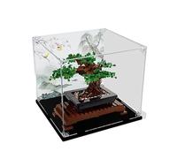HCAEIOFJ Clear Acrylic Display Case for Lego Icons Bonsai Tree 10281, Black Bottom+Background
