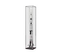 HCAEIOFJ Clear Acrylic Display Case for Lego Ideas 21309 Applicable for Nasa Apollo Saturn V Set Display Box Gift(Display Case Only) (Black Bottom 2)