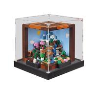 HCAEIOFJ Clear Acrylic Display Case for Lego Minecraft 21265 Applicable for The Crafting Table Designed Display Box Gift(Display Case Only) (Black Bottom)