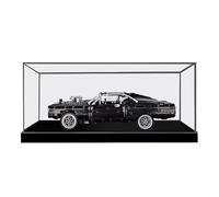 HCAEIOFJ Clear Acrylic Display Case for Lego Technic 42111 Applicable for La Dodge Charger de Dom Designed Display Box Gift(Display Case Only) (Black Bottom1)