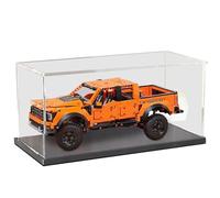 HCAEIOFJ Clear Acrylic Display Case for Lego Technic 42126 Applicable for Ford F-150 Raptor Display Box Gift(Display Case Only,) (Black Bottom)