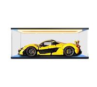 HCAEIOFJ Clear Acrylic Display Case for Lego Technic 42172 Applicable for McLaren P1 Hypercar Designed Display Box Gift(Display Case Only) (Black Bottom+Top Light)