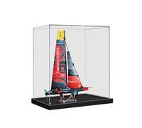 HCAEIOFJ Clear Acrylic Display Case for Lego Technic 42174 Applicable for Emirates Team New Zealand AC75 Yacht Designed Display Box Gift(Display Case Only,) (Black Bottom)
