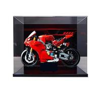 HCAEIOFJ Clear Acrylic Display Case for Lego Technic 42202, Ducati Panigale V4 S Motorcycle, Black Bottom+Background
