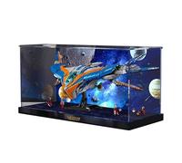 HCAEIOFJ Clear Acrylic Display Case for LegoMarvell 76286 Applicable for Guardians of the Galaxy: The Milano Buildable Spaceship Display Box Gift(Display Case Only) (High Bottom+Background)