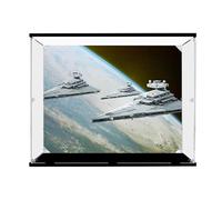 HCAEIOFJ Clear Acrylic Display Case for LegoSW 75382 Applicable for TIE Interceptor UCS Vehicle Set Display Box Gift(Display Case Only) (Black Bottom+Top Light)