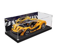 HCAEIOFJ Clear Acrylic Display Case for LegoTechnic 42172 Applicable for McLaren P1 Hypercar Display Box Gift(Display Case Only) (Black Bottom+Background)
