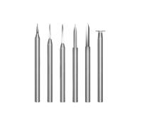 hcaioz 6pc Tungsten Steel Engraving Carving Knife Set Sword Shaped 2.35/3.0mm Shank Amber End Mill Router Bit Wood Milling Cutter xcz.