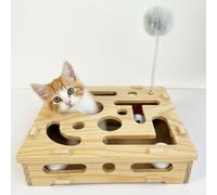 HCANPER Cat Nail File Enrichment Box,Cat Nail File Box,Cats Nail File Scratcher,Cat Scratch Puzzle Enrichment Box,Bell Ball and Sandpaper Inside,A Perfect Alternative to Trimming Your Cat's Nails.