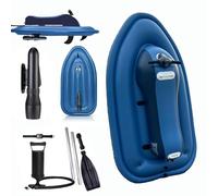 HCAUYNN 2-Person Inflatable Jet Boat, 500W/700W Brushless Electric Water Surf Boat, 5-10 KM/H, Inflatable Foldable Motorboat, Water Inflatable Boat for Water Sports Yachts+500W10A