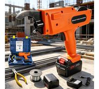 HCAUYNN Automatic Rebar Tie Machine, Cordless Rebar Tying Machine, for 0.2"-2.3'' Steel Rebar, Automatic Rebar Tie Wire Twister, Rebar Tying Tool w/Pliers & 2Pcs Batteries 6-25mm
