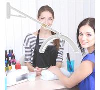 HCAUYNN Beauty Spa Wall-Mounted Half Moon Lamp,359° Rotating Lamp Head,62-113Cm Telescopic Lamp Arm, 90-120Cm Height Adjustment,White