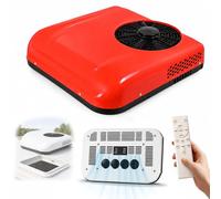 HCAUYNN Caravan Roof Air Conditioner, 12V/24V Motorhome Aircon Unit, Low Profile Rooftop AC, Quiet Camper Cooling, Remote Control Included 12V-Red