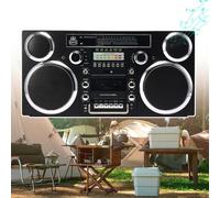 HCAUYNN Electric Adjustable Speed Button Tape Player, Top Suction Type Cd Playing Recorder,Professional Stereo Am/Fm Radio,Black