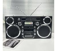 HCAUYNN Modern Am/Fm Radio, Cordless Streaming, 80S Style Retro Cd Player, Mobile Computer Connection,For Home/Hotel/Restaurant/Cafe/Travel,Black