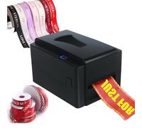 HCAUYNN Satin Ribbon Printing Machine with Holder, 300 Dpi Digital Ribbon Printer Thermal Label Printer Foil Stamping Printing Machine, Supports 50+ Languages, DIY Decorative Ribbon