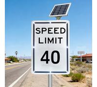 HCAUYNN Solar Speed Limit Sign - 18x24 Inch LED Slow Down Traffic Signs, Waterproof Aluminum Casing, Easy to Mount, for Road & Traffic Safety 40mph
