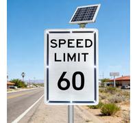 HCAUYNN Solar Speed Limit Sign - 18x24 Inch LED Slow Down Traffic Signs, Waterproof Aluminum Casing, Easy to Mount, for Road & Traffic Safety 60mph
