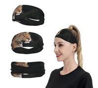 HCBPWVQA African Leopard on Rock Sports Headbands for Men Women Sweatbands Moisture Wicking Workout Sweat Bands Mens Running Headband Sweat Head Bands for Tennis Stretchy Hairband