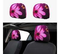 HCBPWVQA Colour Flower Car Headrest Cover 2 PCS, Funny Auto Front Seat Head Rest Protector, Universal Car Headrest Protector Elastic, Personalized Seat Cover Headrest Trim for Most Cars