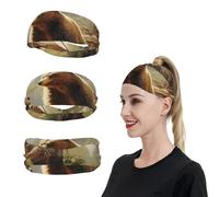 HCBPWVQA Cute Bears Play in The Tree Sports Headbands for Men Women Sweatbands Moisture Wicking Workout Sweat Bands Mens Running Headband Sweat Head Bands for Tennis Stretchy Hairband