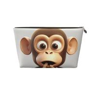 HCBPWVQA Leather Makeup Bag for Women Travel Cosmetic Bags with Zipper Pouch The Silent Monkey Toiletry Bag Makeup Organizer Case, Wide-open Pouch Purse - Mom Gifts for Birthday & Christmas, Gold, One