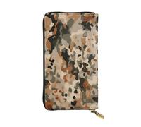 HCBPWVQA Leather Wallet for Women Men Clutch Wallets Money Case Large Credit Card Holder Brown and Leopard Print Camouflage Wallets with Zipper Phone Holder Long Travel Purse, Black, One Size, Casual