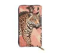 HCBPWVQA Leather Wallet for Women Men Clutch Wallets Money Case Large Credit Card Holder Striped Leopard Wallets with Zipper Phone Holder Long Travel Purse, Black, One Size, Casual
