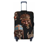 HCBPWVQA Luggage Cover Protector Washable Stretch Suitcase Protector African Ritual Ethnic Tribal Suitcase Cover Anti-Scratch Travel Baggage Covers Fits 18-32 Inch Luggage Protectors, Black, L