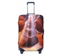 HCBPWVQA Luggage Cover Protector Washable Stretch Suitcase Protector Antelope Canyon Suitcase Cover Anti-Scratch Travel Baggage Covers Fits 18-32 Inch Luggage Protectors, Black, M