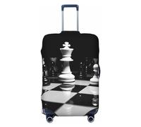 HCBPWVQA Luggage Cover Protector Washable Stretch Suitcase Protector black and white chess Suitcase Cover Anti-Scratch Travel Baggage Covers Fits 18-32 Inch Luggage Protectors, Black, XL