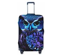 HCBPWVQA Luggage Cover Protector Washable Stretch Suitcase Protector Blue Owl Suitcase Cover Anti-Scratch Travel Baggage Covers Fits 18-32 Inch Luggage Protectors, Black, S