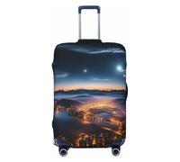 HCBPWVQA Luggage Cover Protector Washable Stretch Suitcase Protector cities night view Suitcase Cover Anti-Scratch Travel Baggage Covers Fits 18-32 Inch Luggage Protectors, Black, Small