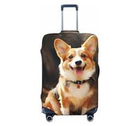HCBPWVQA Luggage Cover Protector Washable Stretch Suitcase Protector Corgi Dog Suitcase Cover Anti-Scratch Travel Baggage Covers Fits 18-32 Inch Luggage Protectors, Black, M