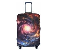 HCBPWVQA Luggage Cover Protector Washable Stretch Suitcase Protector Cosmic Storm Suitcase Cover Anti-Scratch Travel Baggage Covers Fits 18-32 Inch Luggage Protectors, Black, L