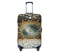 HCBPWVQA Luggage Cover Protector Washable Stretch Suitcase Protector Creative Wall Suitcase Cover Anti-Scratch Travel Baggage Covers Fits 18-32 Inch Luggage Protectors, Black, S
