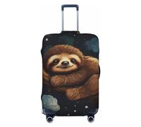HCBPWVQA Luggage Cover Protector Washable Stretch Suitcase Protector Cute Sloths Sleeping Suitcase Cover Anti-Scratch Travel Baggage Covers Fits 18-32 Inch Luggage Protectors, Black, S
