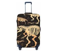 HCBPWVQA Luggage Cover Protector Washable Stretch Suitcase Protector Dinosaur Skeleton Print Suitcase Cover Anti-Scratch Travel Baggage Covers Fits 18-32 Inch Luggage Protectors, Black, XL