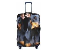 HCBPWVQA Luggage Cover Protector Washable Stretch Suitcase Protector doberman Suitcase Cover Anti-Scratch Travel Baggage Covers Fits 18-32 Inch Luggage Protectors, Black, M