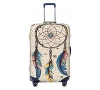 HCBPWVQA Luggage Cover Protector Washable Stretch Suitcase Protector dream catcher and moon Suitcase Cover Anti-Scratch Travel Baggage Covers Fits 18-32 Inch Luggage Protectors, Black, L