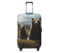 HCBPWVQA Luggage Cover Protector Washable Stretch Suitcase Protector encounter animal Bear Suitcase Cover Anti-Scratch Travel Baggage Covers Fits 18-32 Inch Luggage Protectors, Black, Medium